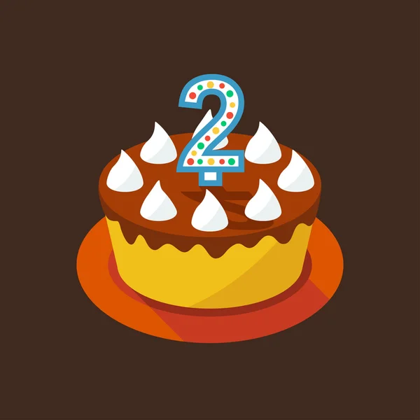 Születésnapi torta illusztráció — Stock Vector