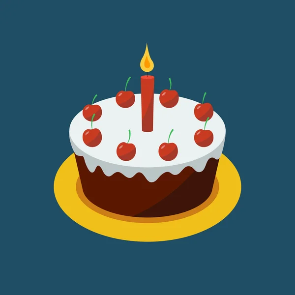 Birthday cake illustration — Stock Vector
