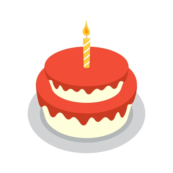 Birthday cake illustration — Stock Vector