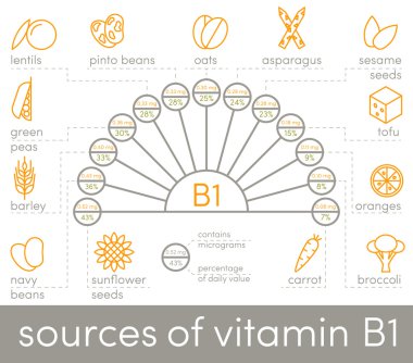 B1 vitamini simgelerin kaynakları