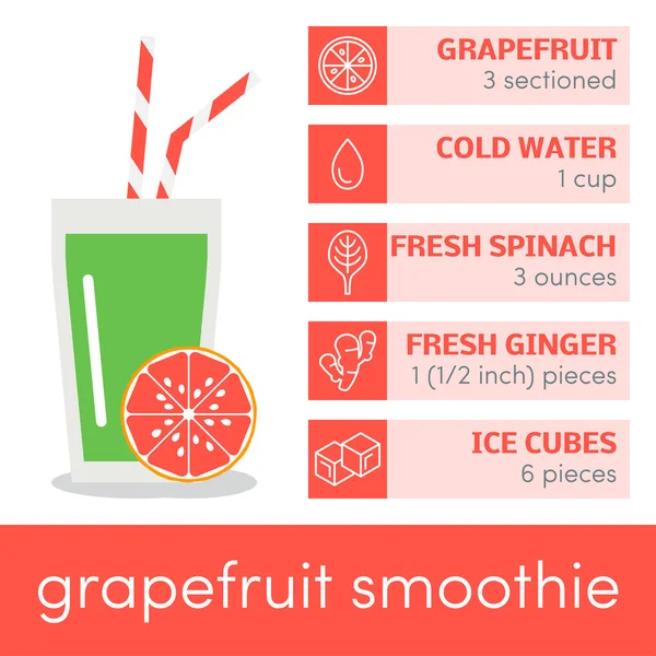 Recipe of grapefruit smoothie — Stock Vector