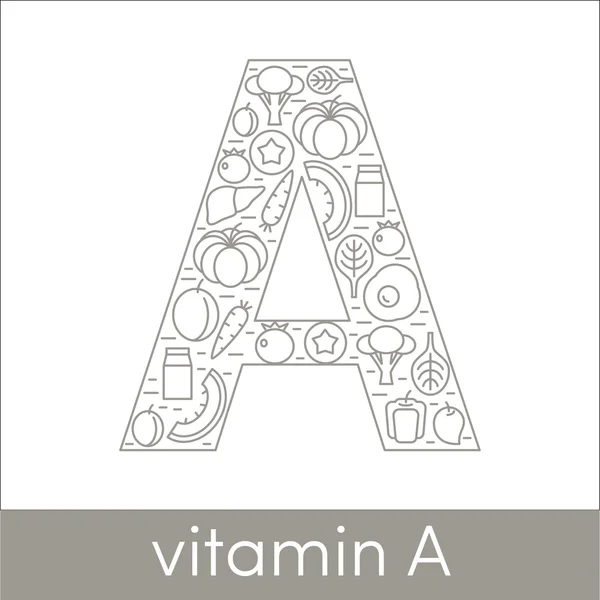 Lettre A symbolisant la vitamine A — Image vectorielle