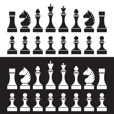 Set of chess pieces clipart