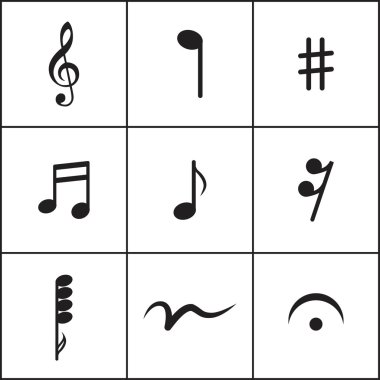 Müzik notaları seti