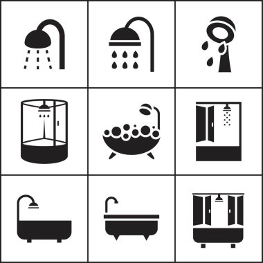 banyo, duş simgeler