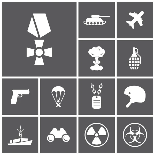 Military, army, war icons — Stock Vector