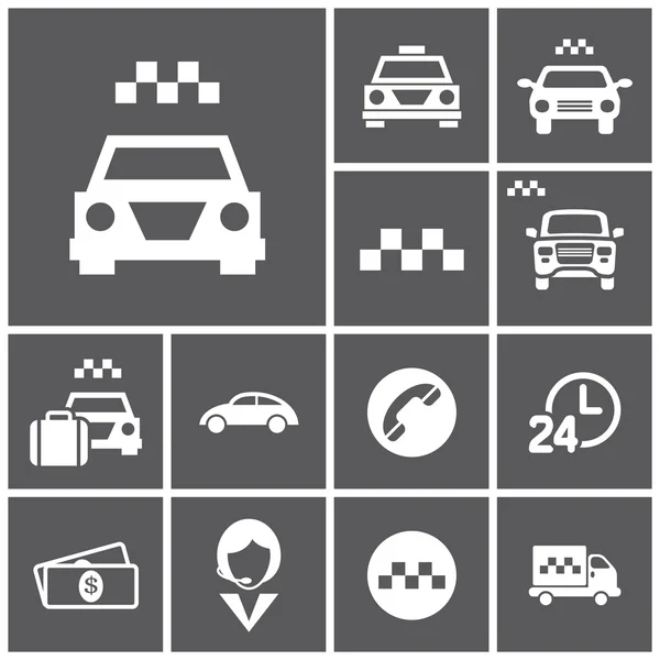 Taxi, coche, iconos de taxi — Vector de stock