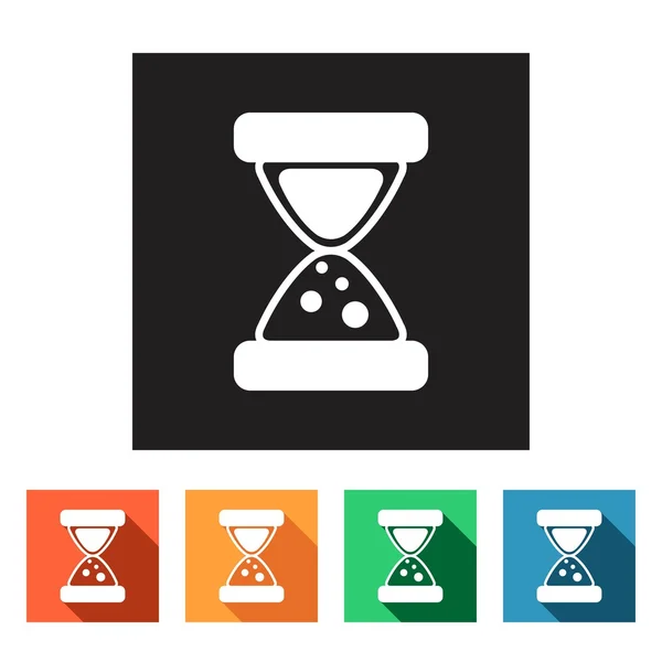 Tid, timglas, klocka ikoner — Stock vektor