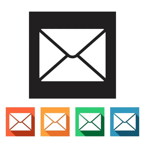 Connessione, lettera, icone della posta — Vettoriale Stock