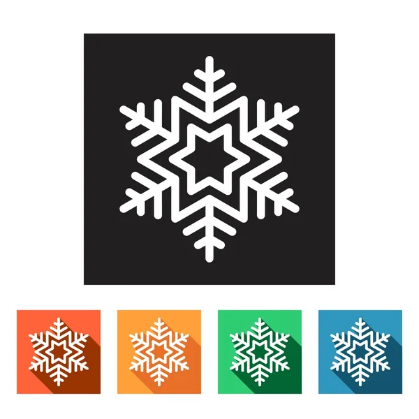 Zimní sněhové vločky ikony — Stockový vektor