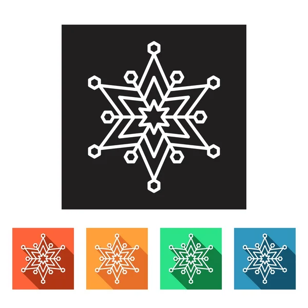 Icone fiocchi di neve invernali — Vettoriale Stock