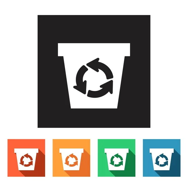 Recycle opslaglocaties pictogrammen — Stockvector