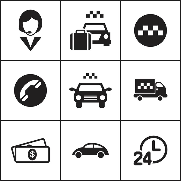 Ταξί, αυτοκίνητο, αμάξι iocns — Διανυσματικό Αρχείο