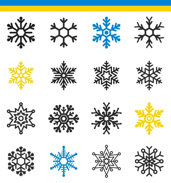 Winter snowflakes icons — Stock Vector