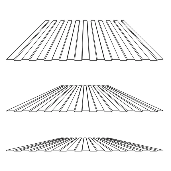Vlnité kovové střechy — Stockový vektor