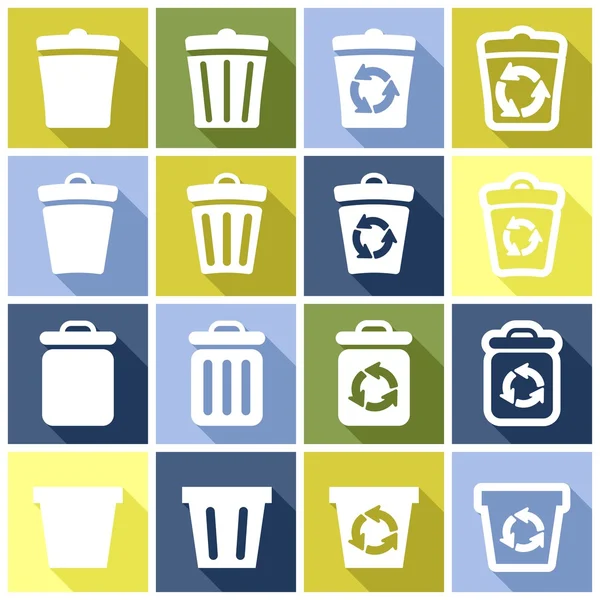 Iconos de papeleras de reciclaje — Vector de stock