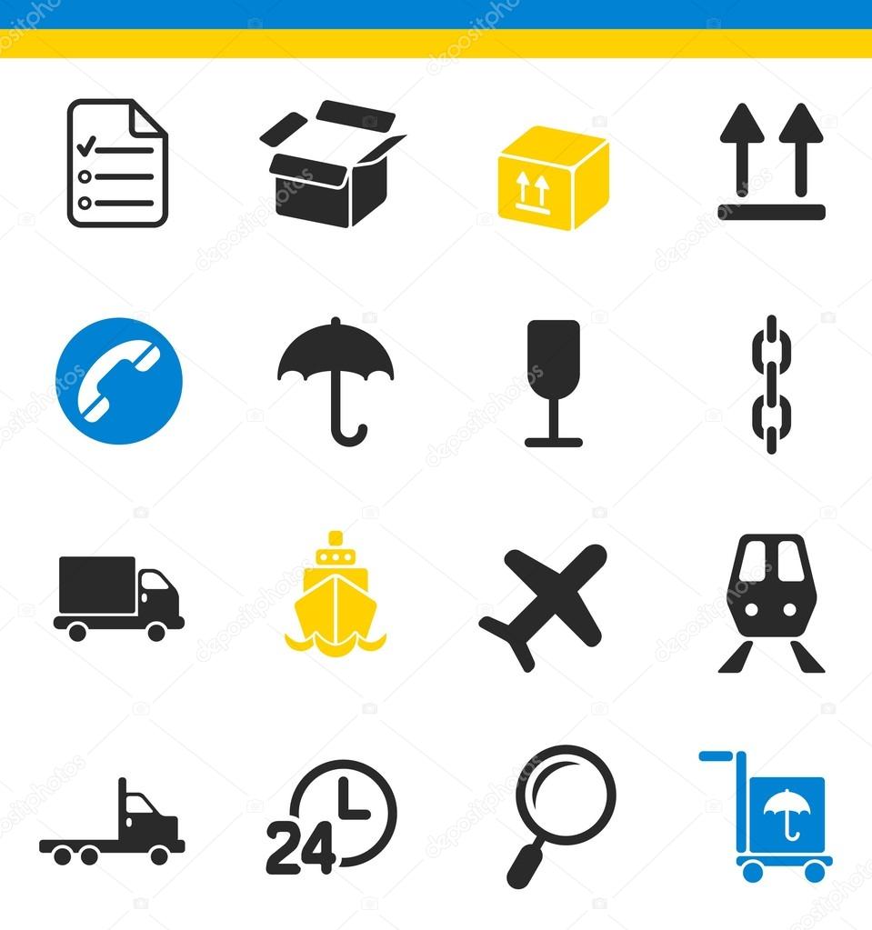 logistics, freight, delivery icons
