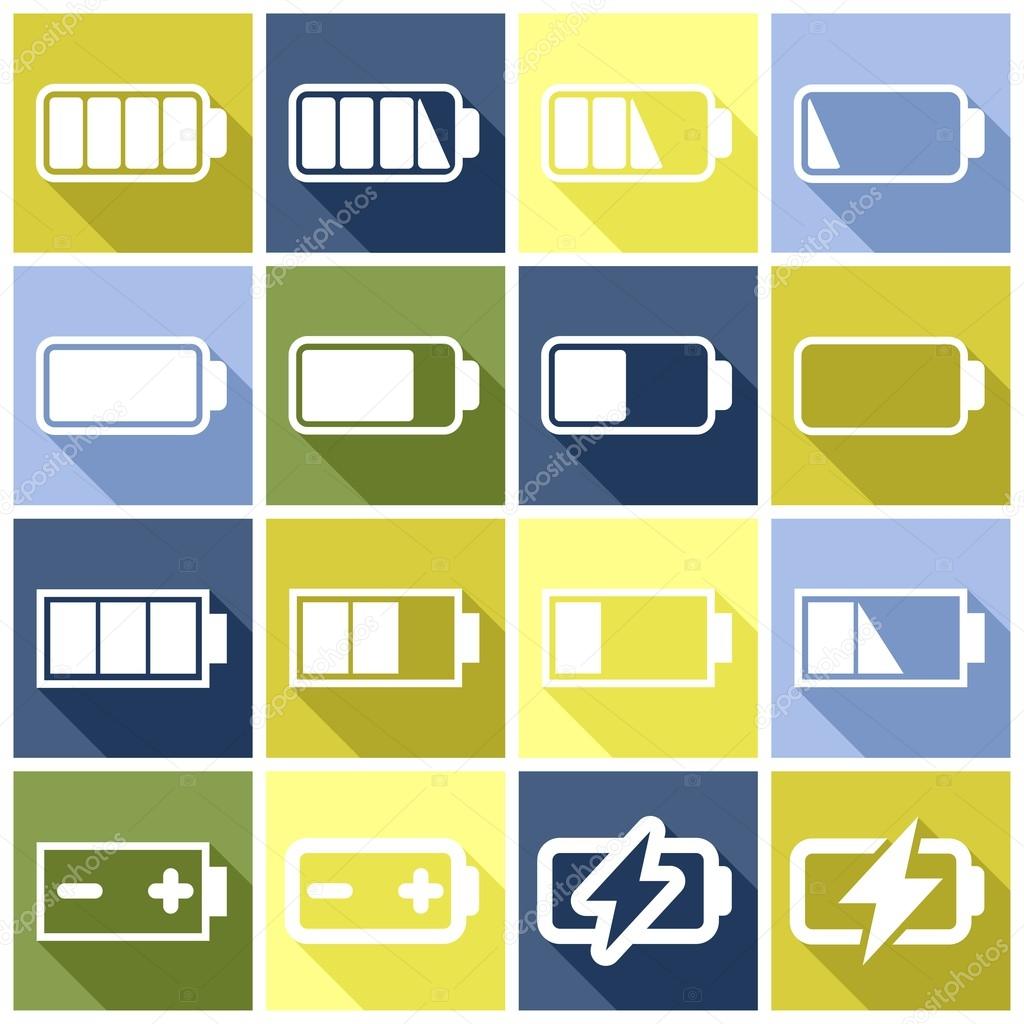 charge level, batteries icons