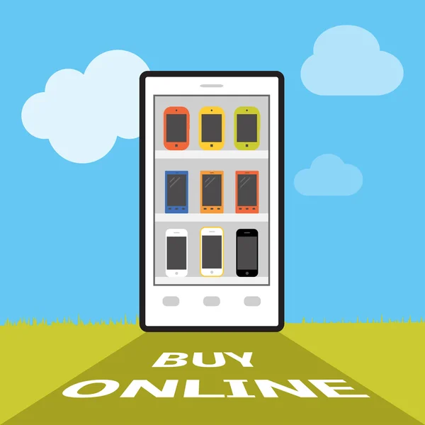 Concetto di shopping online — Vettoriale Stock