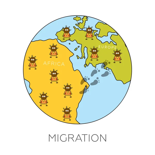 Concept de migration mondiale — Image vectorielle
