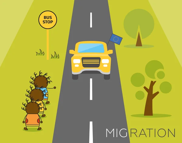Global migration concept — 图库矢量图片