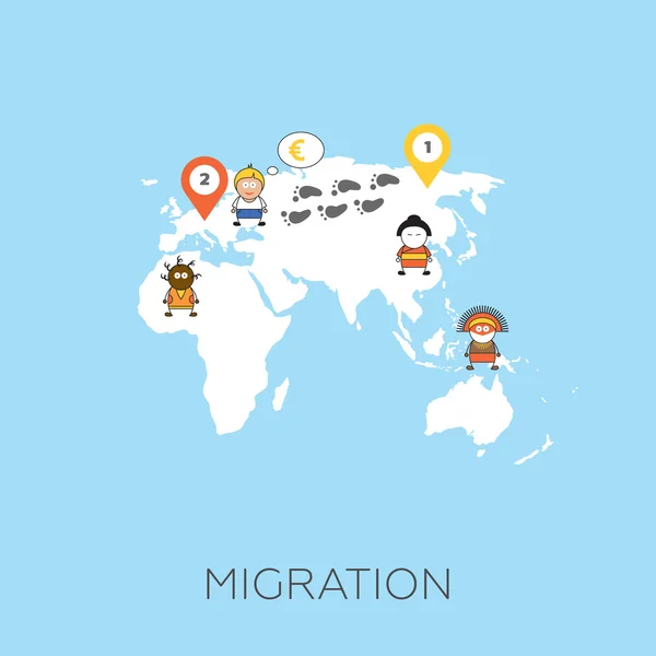 Concepto de migración global — Archivo Imágenes Vectoriales