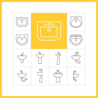 Doğrusal simgeler lavabo