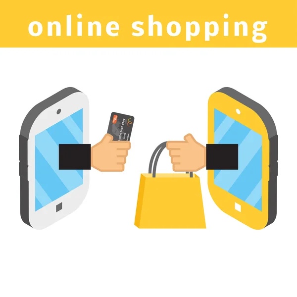 Concetto di shopping online — Vettoriale Stock