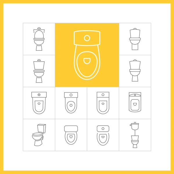 Toilet linear icons — Stock Vector