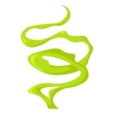 Kötü koku bulutu ikonu. Yeşil spiral zehirli gaz ve pis koku etkisi. Beyaz arka planda izole edilmiş iğrenç koku ve zehir buharının düz vektör çizimi.