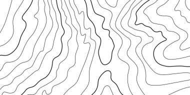 Yatay haritadaki Topo çizgileri deseni. Topoğrafya ve açık hava macera tasarımları için dağlık arazi yüksekliği eğrileri olan bir zemin. Beyaz arkaplanda izole edilmiş vektör illüstrasyonu.