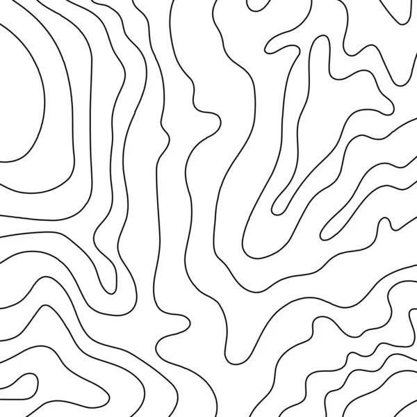 Topo hatları kare topografik desen olarak çiziliyor. Kartografi ve yürüyüş tasarımları için dağ arazisi yüksekliği eğrileri olan temiz bir çizgi haritası. Siyah vektör beyaz arkaplanda izole edilmiş ana hatlar.