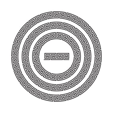 Circle ornament meander. Round frame