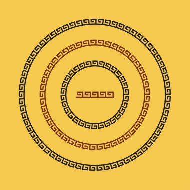 Circle ornament meander. Round frame