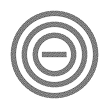 Circle ornament meander. Round frame