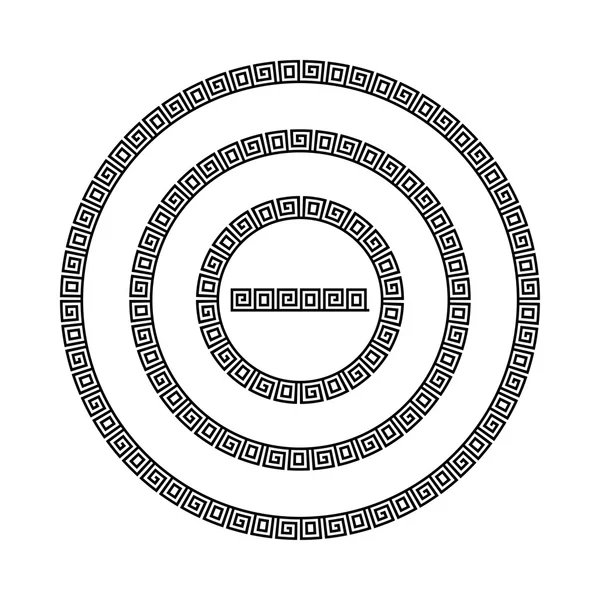 Circle ornament meander. Round frame — ストックベクタ