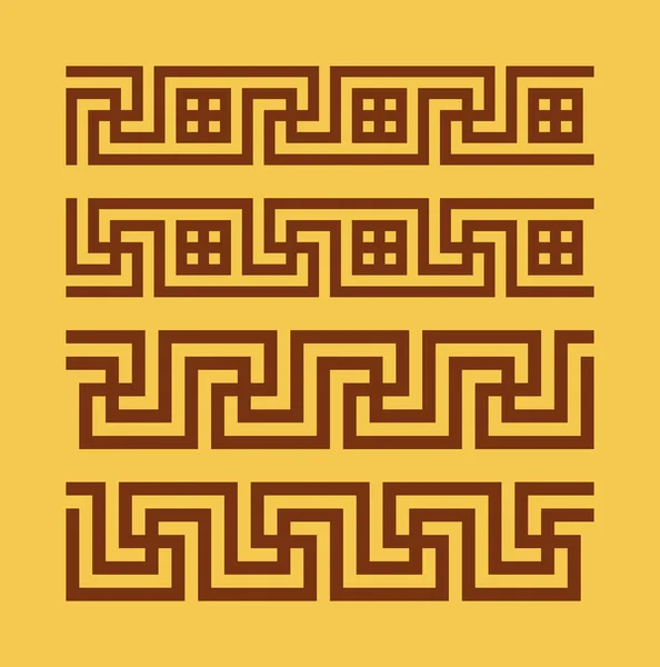 Ancient seamless borders — ストックベクタ