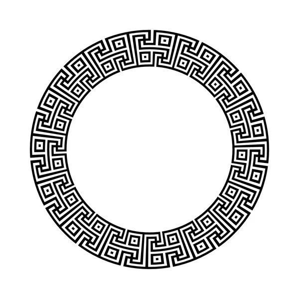 Circle ornament meander. Round frame — 图库矢量图片