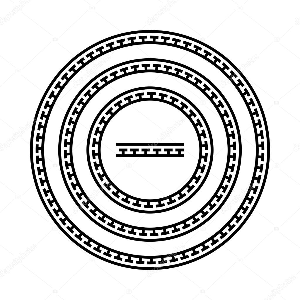 Round frame with a meander Royalty Free Vector Image