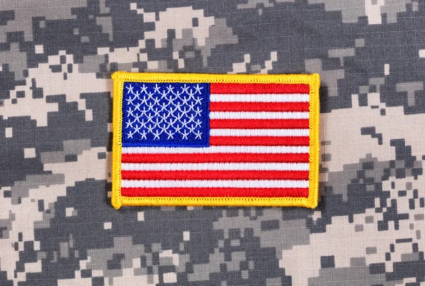 USA Flag patch dengan seragam tempur — Stok Foto