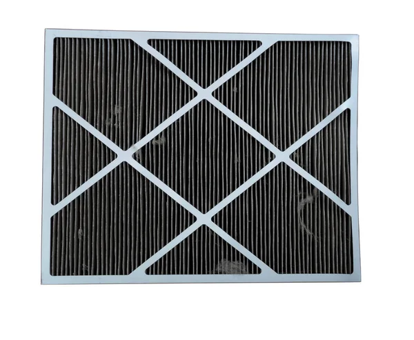 Schmutziger Luftfilter Aus Der Klimaanlage Hause Isoliert Auf Weißem Hintergrund — Stockfoto