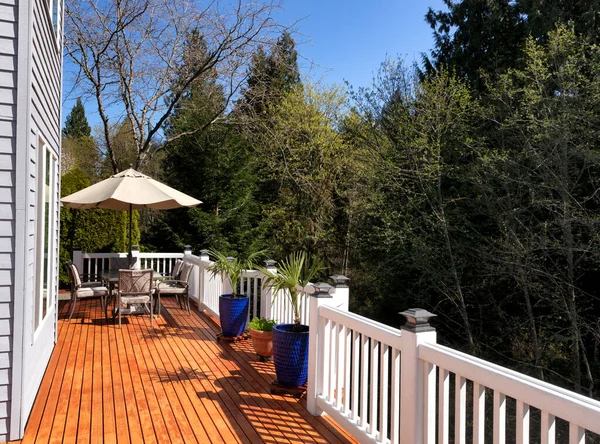 Home Outdoor Deck Freshly Painted Lovely Spring Day — Stock Photo, Image