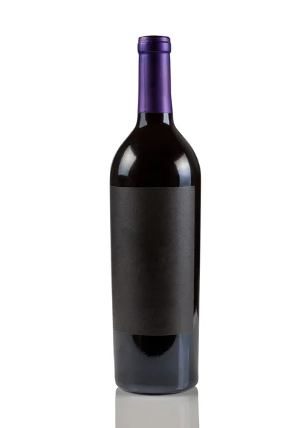 Single Red Wine Bottle on White — Stock Photo, Image