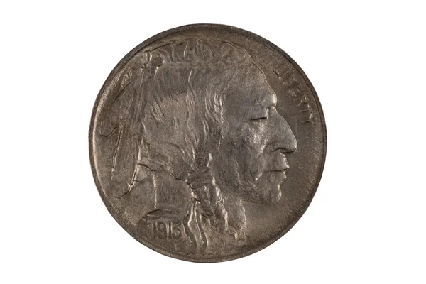 Primeiro ano do original United States Indian Head Nickel em branco — Fotografia de Stock