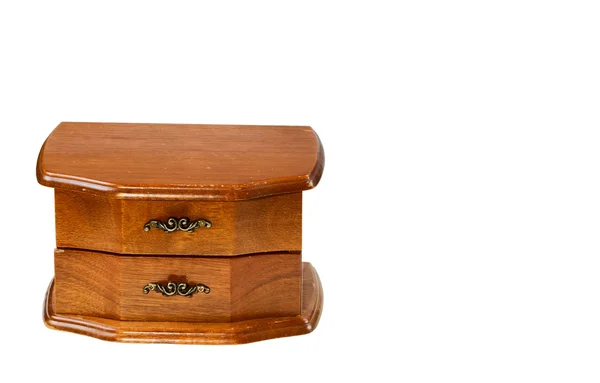 Used oak antique dresser isolated on white — Stock Photo, Image
