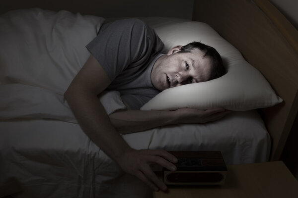 Mature man cannot get to sleep 