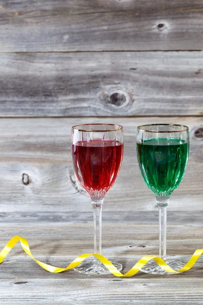 Colorful Holiday Drinks on Aged Wood — Stock Photo, Image