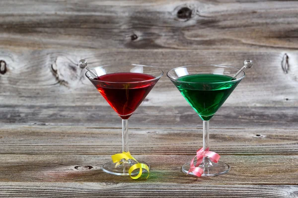 Holiday Drinks on Aged Wood — Stock Photo, Image