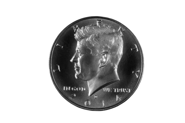 President Kennedy zilver halve Dollar — Stockfoto