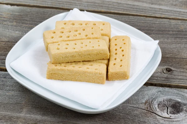 Verse Shortbread koekjes op witte doek servet — Stockfoto